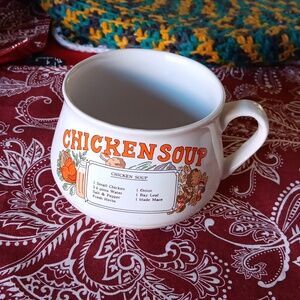 Chicken Soup Vintage Recipe Crock cup with handle $11.00 each